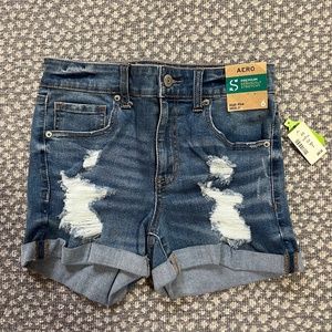 Aeropostale high rise blue denim shorts